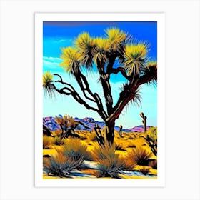 Joshua Trees In Mojave Desert Nat Viga Style  (8) Art Print