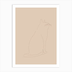 Cat - Boho, Line Art 15 Art Print