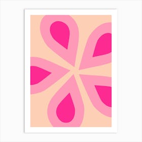 Orange And Pink Floral Art Print