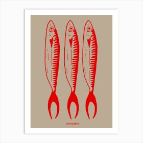 Red Sardines Art Print