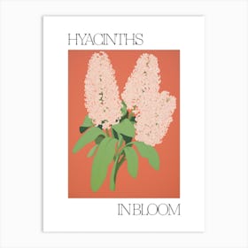 Hyacinths In Bloom Flowers Bold Illustration 2 Art Print