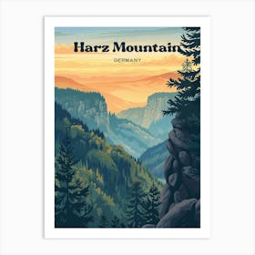 Harz Mountain Germany Beautiful Digital Travel Art Art Print