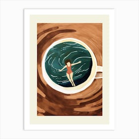 Girl In A Coffee Cup Art Print