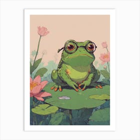 Frog With Glasses Art Print