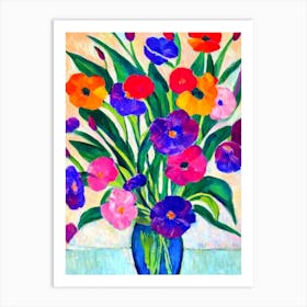 Zantedeschia Floral Abstract Block Colour 1 2 Flower Art Print