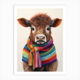 Baby Animal Wearing Sweater Bison 2 Art Print