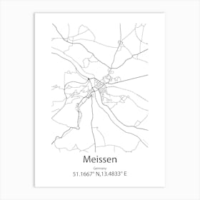 Meissen,Germany Minimalist Map Art Print