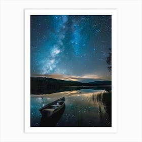 Starry Night in the lake 1 Art Print