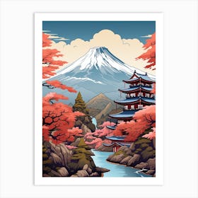 Mount Fuji Japan 1 Vintage Travel Illustration Art Print