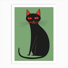 Black Cat With Red Eyes 4 Art Print