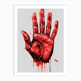 Bloody Hand Art Print