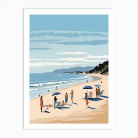 People On The Beach Painting (46) Art Print