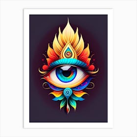 Energy, Symbol, Third Eye Tattoo 1 Art Print