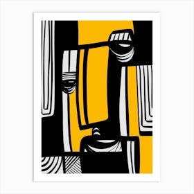 Abstract Painting Black And Yellow 2 Art Print