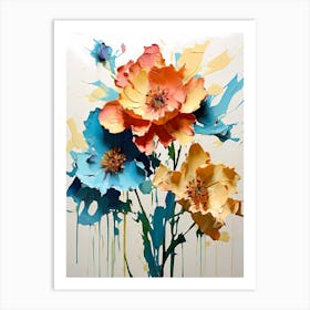 Flowers On The Wall Art Print