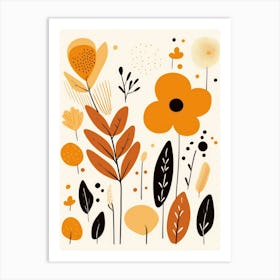 Autumn Leaves And Flowers Art Print