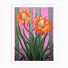 Mexican Style Cactus Illustration Zebra Cactus Art Print