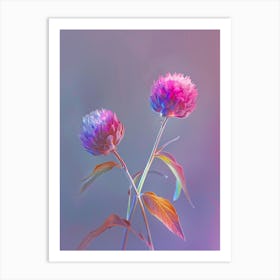 Iridescent Flower Globe Amaranth Art Print