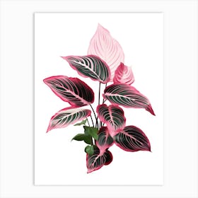 Pink And Green Plant Art Print