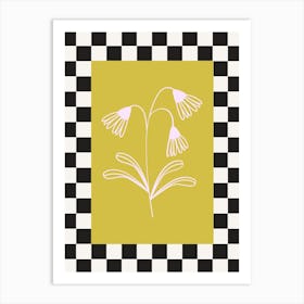 Modern Checkered Flower Poster  11 Art Print