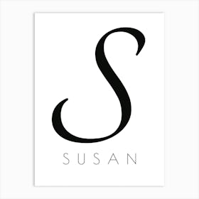 Susan Typography Name Initial Word Art Print