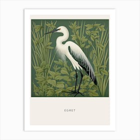 Ohara Koson Inspired Bird Painting Egret 1 Poster Art Print
