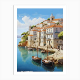 Lisbon, Atlantic Ocean beach. Art Print