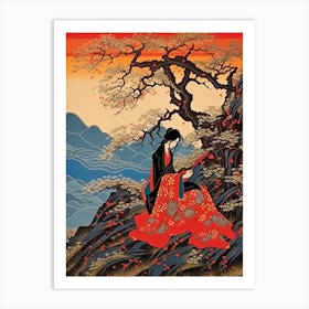 Osorezan, Japan Vintage Travel Art 4 Art Print