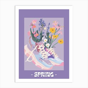 Spring Poster Retro Sneakers With Flowers 90s 4 Art Print