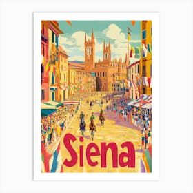 Aihrgdesign A 1970s Inspired Travel Poster For Siena Depictin 998f1b35 741d 4d01 B9d1 8ee2540bb915 2 Art Print