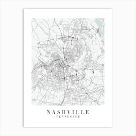 Nashville Tennessee Street Map Minimal Color Art Print