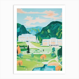 The Greenbrier   White Sulphur Springs, West Virginia   Resort Storybook Illustration 1 Art Print
