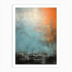 Orange And Teal Abstract Painting 3 Art Print