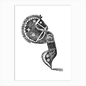 horse linocut 2 Art Print