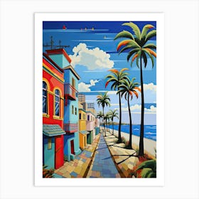 Long Beach, California, Matisse And Rousseau Style 2 Art Print
