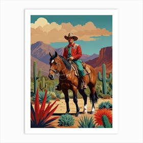 Cowboy In The Desert 3 Art Print