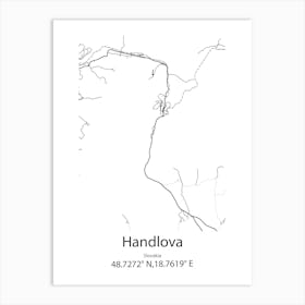 Handlova,Slovakia Minimalist Map Art Print