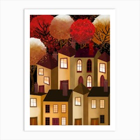 Village During Autumn Art Print