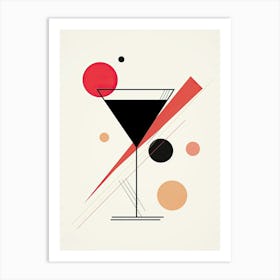 Mid Century Modern Cosmopolitan Floral Infusion Cocktail 4 Art Print