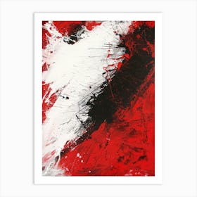 Abstract Red And White Painting 1 Art Print