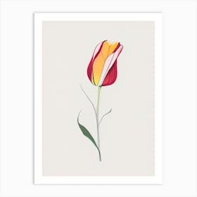 Tulip Floral Minimal Line Drawing 1 Flower Art Print