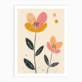 Fukuoka Flower Market Boho Minimalist Style Art Print