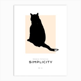 Black cat Simplicity Art Print