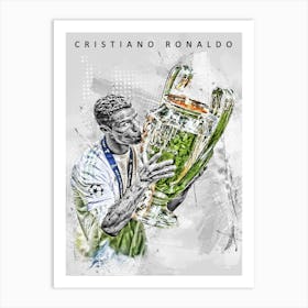 Cristiano Ronaldo Sketch 2 Art Print