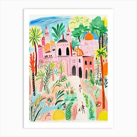 Abu Dhabi, Dreamy Storybook Illustration 3 Art Print