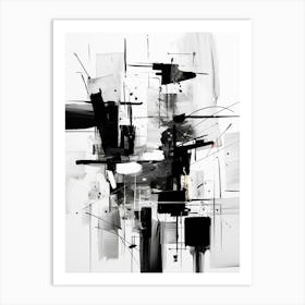 Curiosity Abstract Black And White 3 Art Print