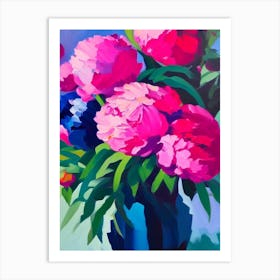 Command Performance Peonies Colourful 1 Painting Art Print