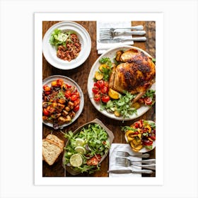 Crisp Were Dinner Focused Banner Featuring The Epicures Heavenly Harvest Spread An Overhead Shot (6) Art Print