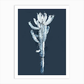 Silver Torch Cactus Minimalist Abstract 4 Art Print