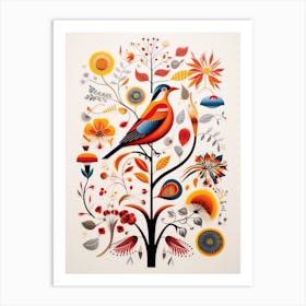 Scandinavian Bird Illustration Mockingbird 2 Art Print